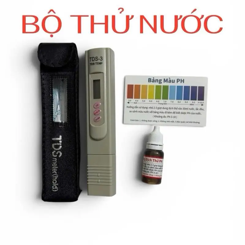 Bộ Thử Nước Gồm Bút TDS & Lọ Thử PH Chính Xác Cao Dễ Sử Dụng Đảm Bảo An Toàn Sức Khỏe Cho Gia Đình TDS-3