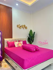 Sprei Hotel Tinggi 20cm Embose Seprei Katun Satu Set Sarung Bantal dan Sarung Guling Kain Katun Adem Karet