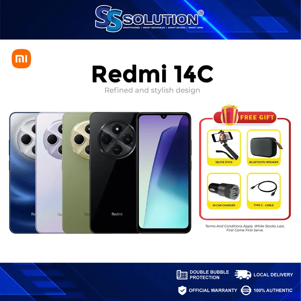Xiaomi Redmi 14C (6/8GB +128/256GB)  Immersive 6.88" Display I 50MP AI dual camera I Battery 5160mAh I 18W fast charging