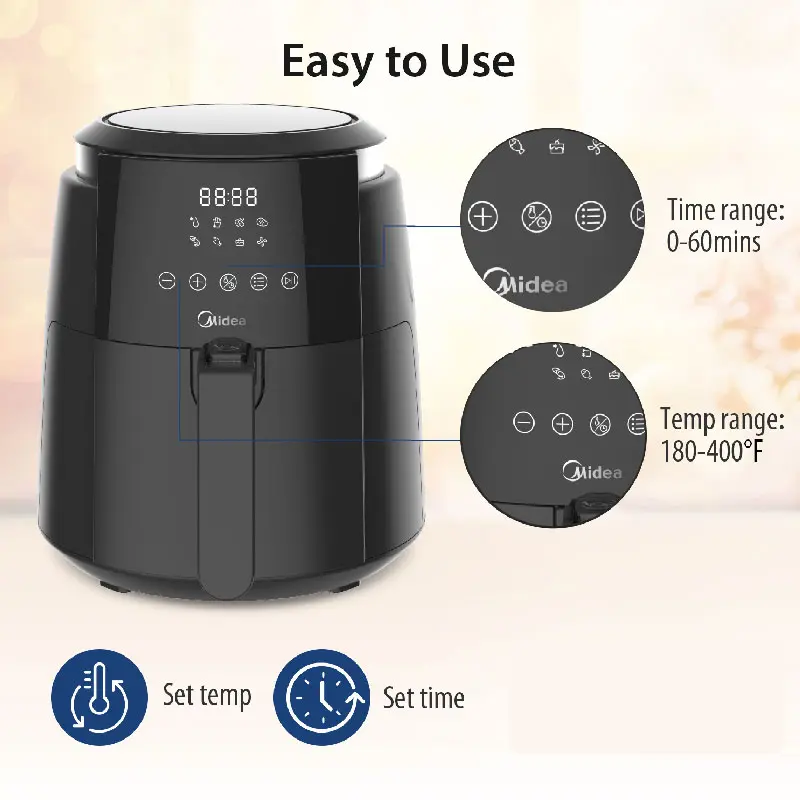 Midea Air Fryer MF-CN35B Kapasitas 4,7 Liter - Penggoreng Tanpa Minyak- Anti Lengket - FREE ONGKIR JABODETABEK 4