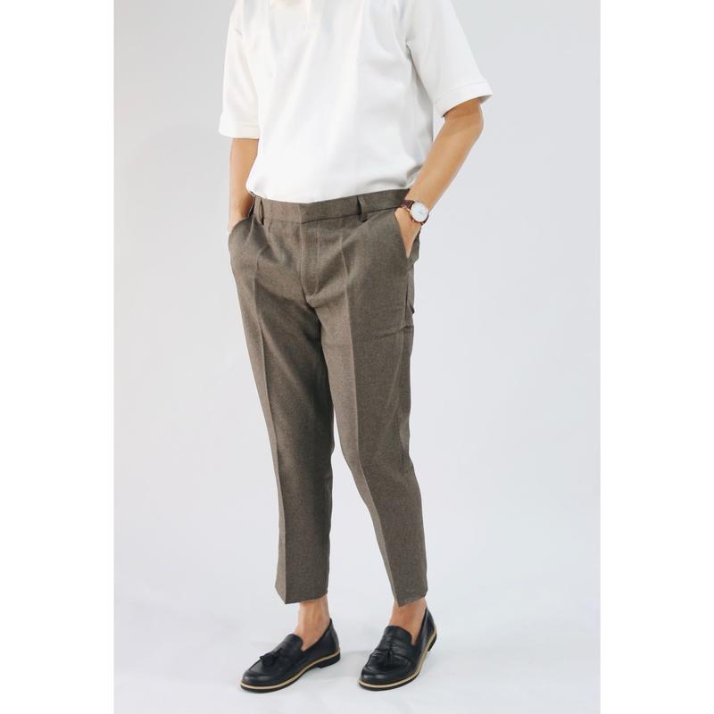 Nsstar - Basic Ankle Pants Cokelat Susu Celana Panjang Slimfit Formal Casual Stretch Lembut 0