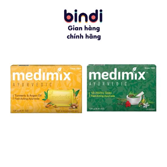 Combo xà phòng Medimix 18 loại thảo dược 125g bánh và Nghệ Argan 125g bánh Nữ Dưỡng Body