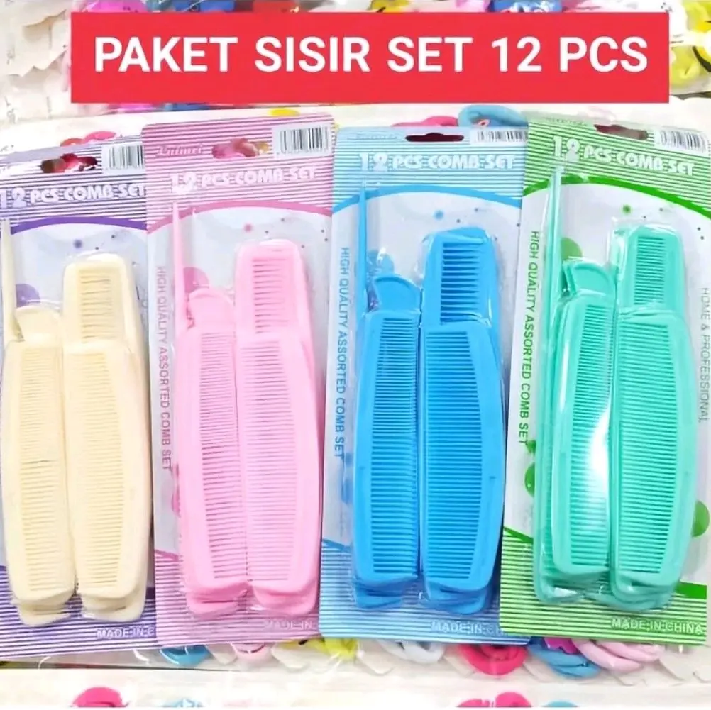sisir 1 paket isi 12 pcs campur