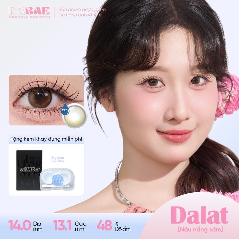 Kính áp tròng DABAE màu nâu trong tự nhiên dưỡng ẩm 3 tháng DIA 14mm có độ 0-8 DALAT