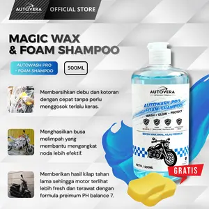 [500ML] AUTOVERA AUTOWASH PRO 500ML & 1 LITER FREE SPON BUSA Shampoo Wax Kendaraan Aroma BubleGum Ekstra Busa Melimpah PH 7 Balance Kilau Wax Premium