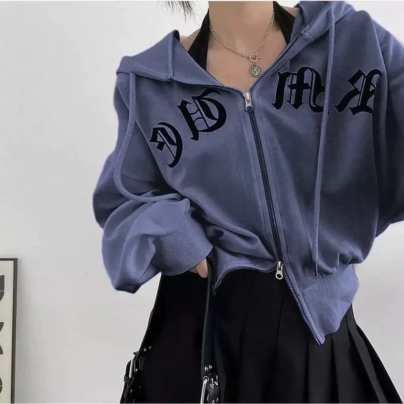 Hoodie JAPANESE Ziper Wanita Oversize | Jaket Sweater Double Ziper Wanita Korean Style 3