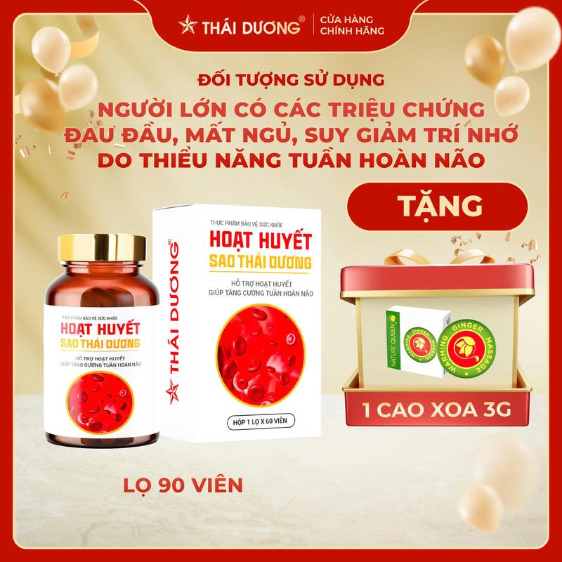 [Lọ 90 viên] Hoạt Huyết Sao Thái Dương hỗ trợ hoạt huyết, hỗ trợ tăng cường lưu thông khí huyết