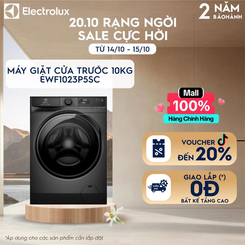 [MỚI] Máy giặt cửa ngang Electrolux 10kg UltimateCare 500 EWF1023P5SC Inverter Làm Sạch - Free Giao lắp