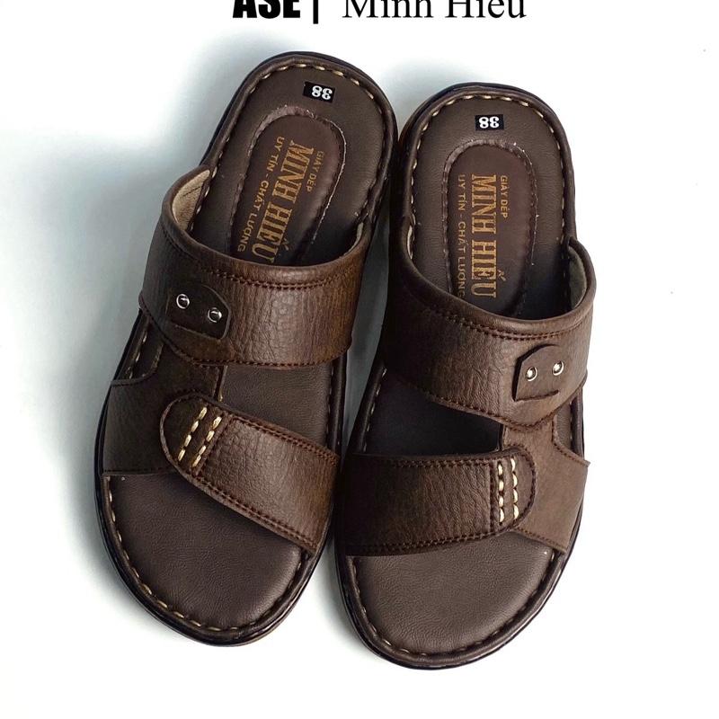 Dép nam Đẹp,cao 2,5cm.KD01 dép nam cao cấp,dép nam Minh Hiếu quay ngang khâu viền 4 xung quanh bằng chi quan sự chắc chắn ,đường may tỉ mỉ không bong tróc