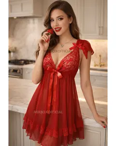 Baju Haram Pakaian dalam wanita DRESS PITA BRUKAT HALUS LD 130 -  DAISY (2)