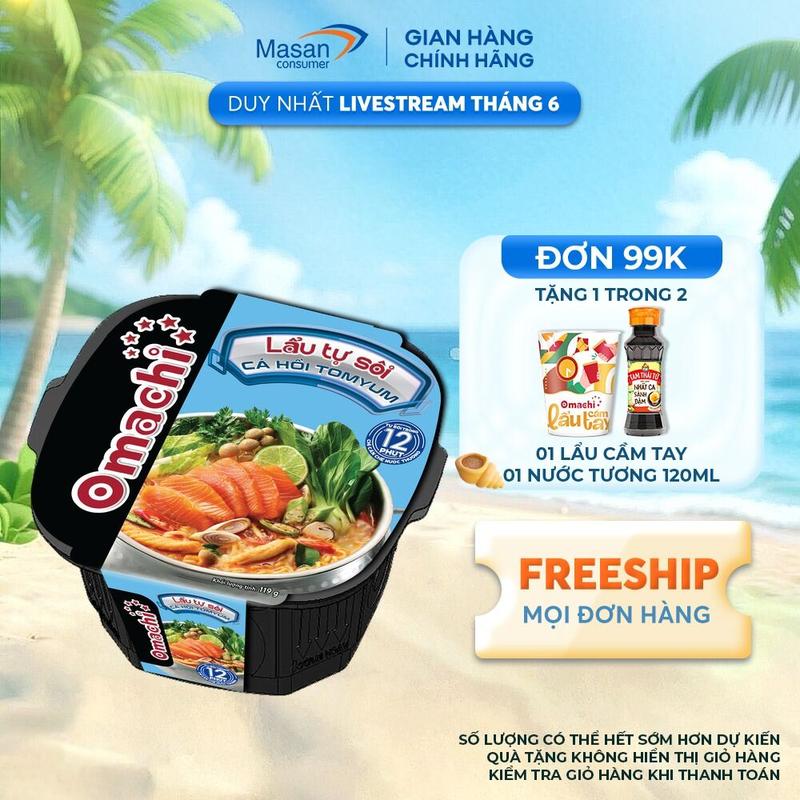 Omachi lẩu tự sôi cá hồi tomyum 119gr
