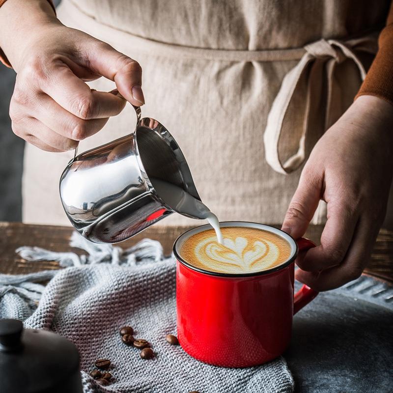 Product Introduction of Coffee Milk Frothing Jug Latte Espresso Coffee Jug Art Milk Frother Pitcher Stainless Steel Measurement Jug Espresso Barista Tool Coffee Accessories 31