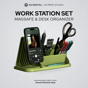 Work Station Set – Modular MagSafe & Desk Organizer | Setup Meja Estetik & Minimalis | 3D Print