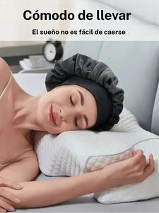 Gorro para dormir unisex, protege el cabello, suave y cómodo, estilo casual, holgado, para todas las estaciones, patrón liso, 1 pieza