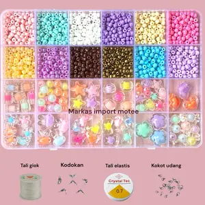 manik-manik Gelang pasir - Manik payet Set 1box DIY ( BONUS Tali Elastis + Kokot udang + Kodokan + Tali Giok 2mtr ) Manik Manik Premium - BISA COD