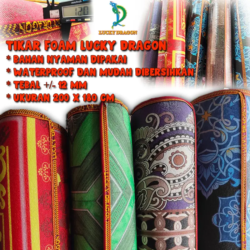 (KHUSUS PULAU SUMATRA ) Tikar Foam Waterproof / Tikar Motif Sultan Karpet Spons Tikar Karpet Busa Foam Ukuran 120 x 180 dan 180 x 200 cm MOtif anak Deawasa GambarBolak Balik Tebal 8 mm dan 12 mm lantai