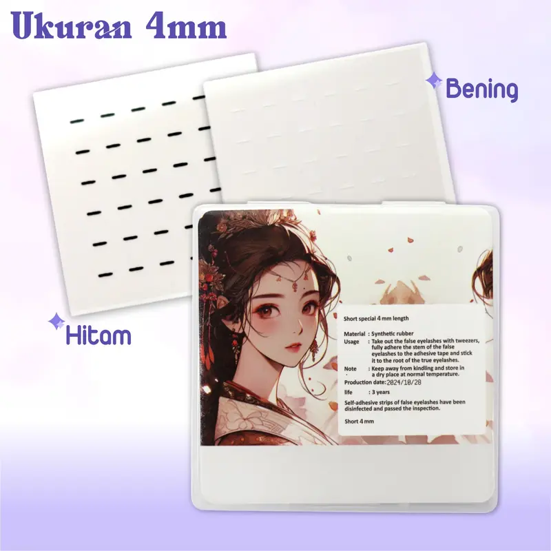 Perekat Lem Bulu Mata SIZE 4mm 5mm 6mm 7mm 108pcs/ box WARNA BENING DAN HITAM LEM BULUMATA INDIVDUAL ADHESIVE LEM EYELASH EXTENSION STRIP GLUE BULUMATA PALSU SATUAN CLUSTER Bulu Mata Palsu Lem Strip Stiker Eyelashes Glue Eyelash 1
