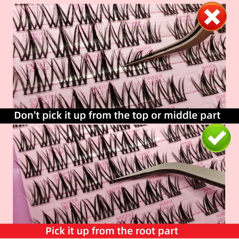 Product Introduction of Manga Style Lashes Reusable Individual D Curl False Eyelashes - Length 10-14mm -with Glue Eyelash Extension Set 39