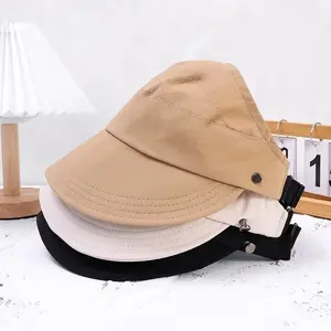 Topi Pantai Korea Wanita Anti Panas Matahari Bucket Half Sun Hat Sporty Pelindung Fashion Trendy