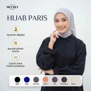 Hijab Kerudung Segiempat Paris Jadul Polos Nyaman
