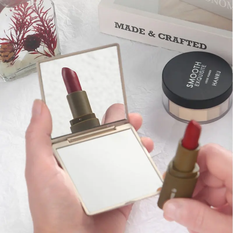 3X Cermin Make Up Pemodelan Relief Mawar/Cermin Lipat 2 Sisi Dengan Pembesar Kaca Kecil Portable 5