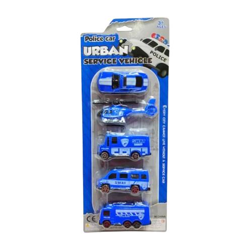 Mainan Anak Mobil Urban Car Diecast Set Vehicle Ambulan Army Police Polisi Konstruksi 3