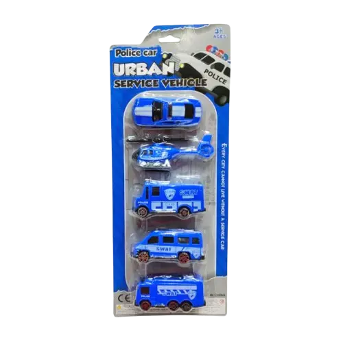 Mainan Anak Mobil Urban Car Diecast Set Vehicle Ambulan Army Police Polisi Konstruksi 3