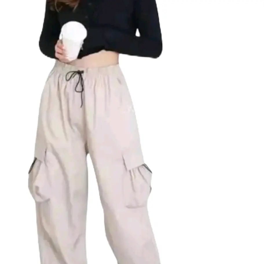Kulot cargo parasut wanita dewasa/ model korea style kaki bisa diserut