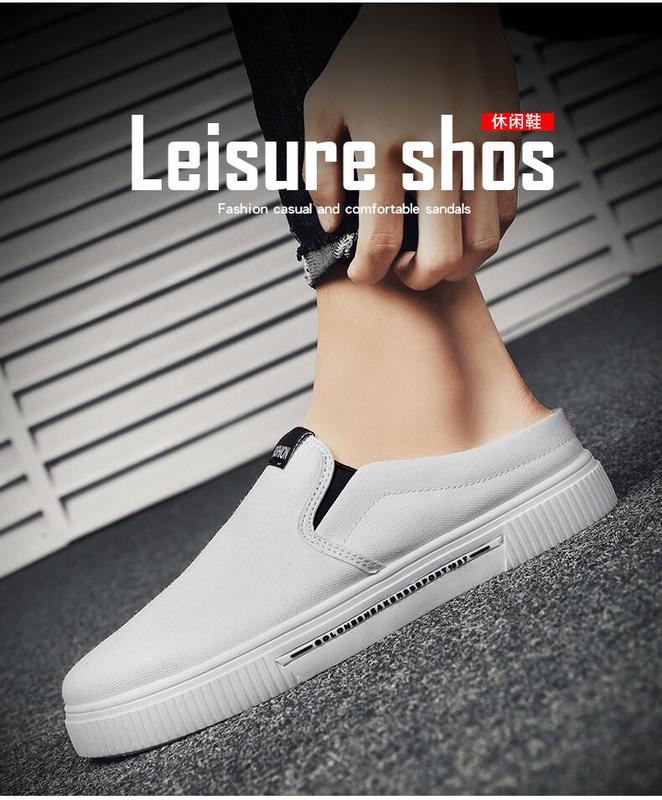 Product Introduction of 2023 New [COD] [Free Shipping] [Spot] Men's New Canvas Half Drag Low-Top Sneakers Casual Shoes Sports Canvas Shoes 3