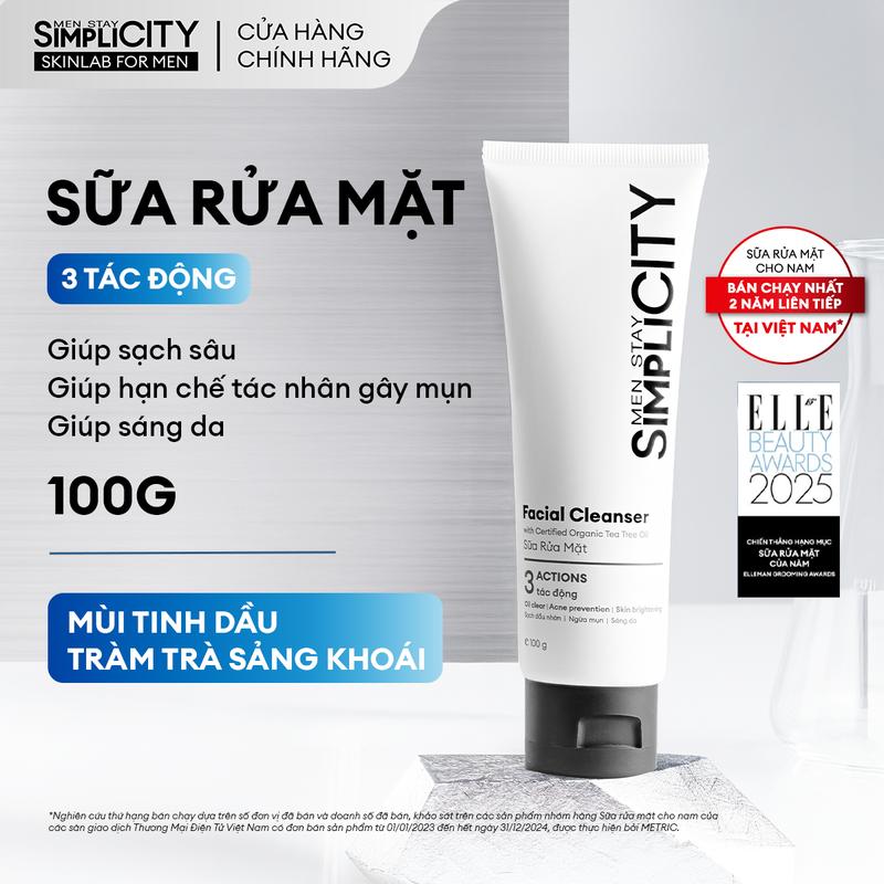 [KOL] Sữa rửa mặt cho nam Men Stay Simplicity Facial Cleanser 100g
