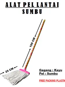 Pel Lantai Sumbu Gagang Kayu Panjang dengan Serat Kain Pilihan - Mop - Cleaning