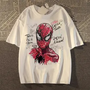 Kaos Spiderman Couple Marvel Pria Distro Original 100% Oversize Keren T-Shirt Vintage Casual