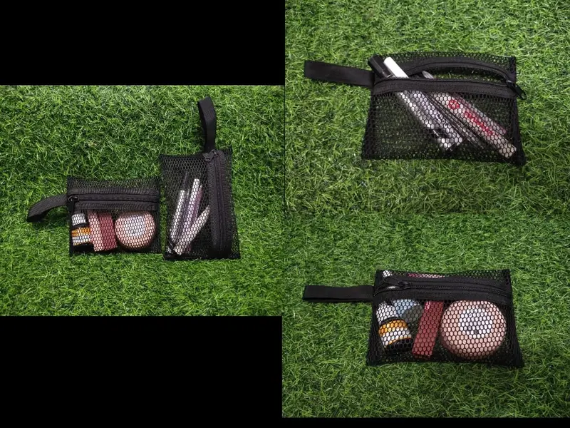 Dompet  Wanita Jaring Multifungsi untuk Make Up Dan Alat Tulis sling ritsleting tas rias 4