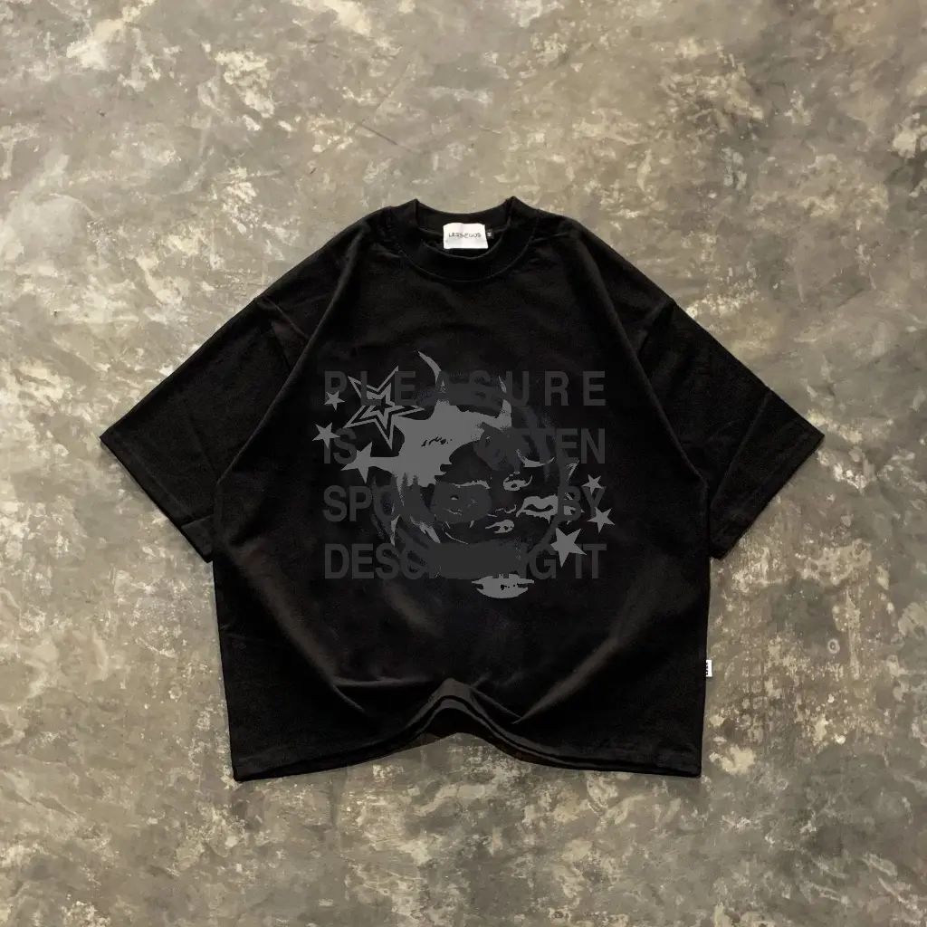 Promo Lessegos Boxy Tshirt Enforced Heavyweight 16S Hitam