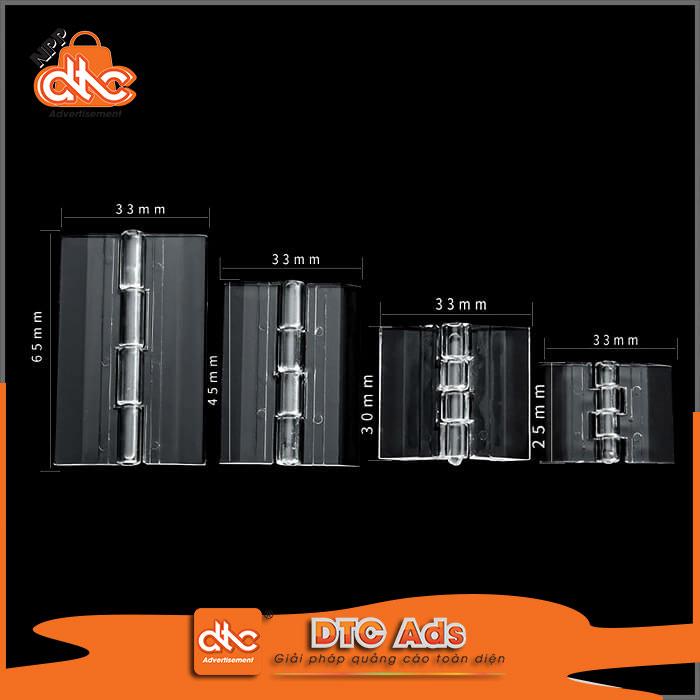 Bản lề Mica trong suốt cao cấp - Bản lề nhựa Acrylic dán keo cho hộp quà, tủ…