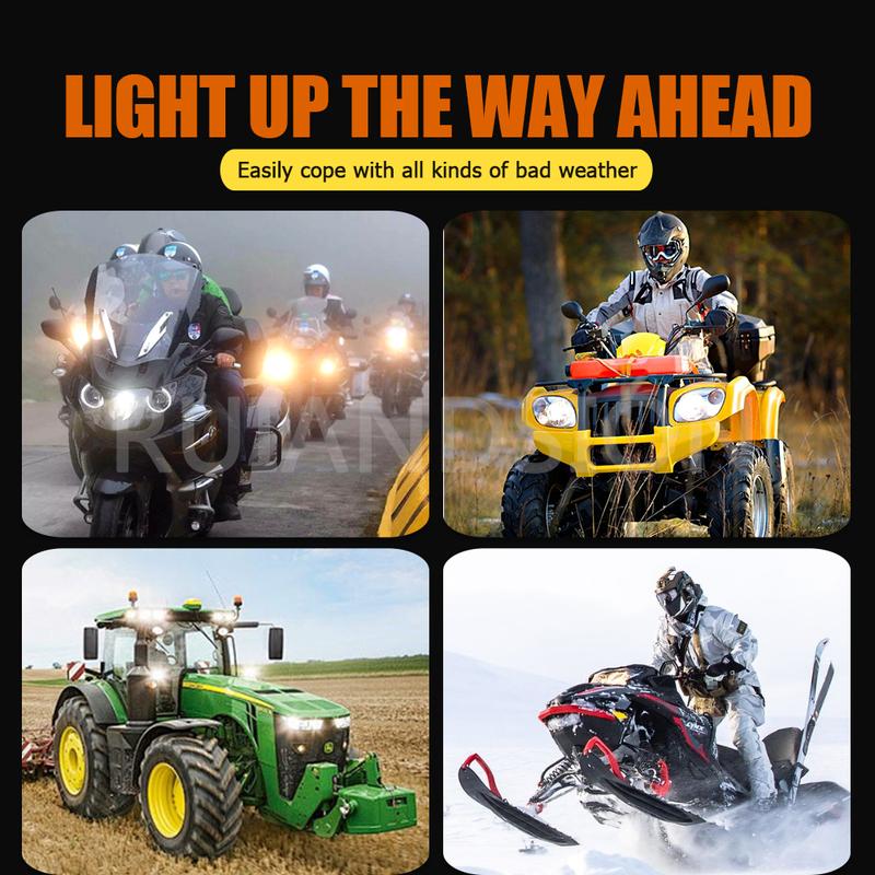 Ruiandsion P15D H6M 25-1 25-3 Led Motorcycle Headlight Blubs 3030 9LED Chip for Motorcycle Spotlights Fog lamp White+Yellow DC/AC 9-60V 1/2pcs 5