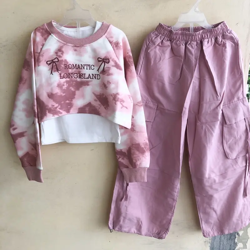 Setelan anak perempuan 3063 / 3203 pink pita baju celana - baju anak perempuan - set baju cewe fashion 7