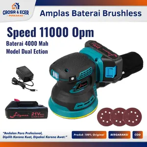 Mesin Amplas Baterai Cordless Orbital Sander 5" Fligman - Mesin Poles Dual Action Baterai Fligman Amplas Sander Orbital Cordless Polisher & Sander