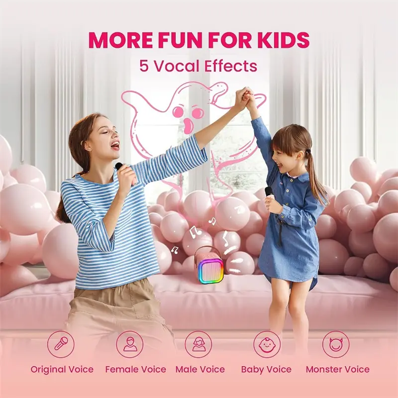 ANSEN【Rendah 2025】K12 Speaker Bluetooth 2Mic 1 Set karaoke Speaker KTV Cute Wireless Lucu Portabel Luar Ruangan Bass 6