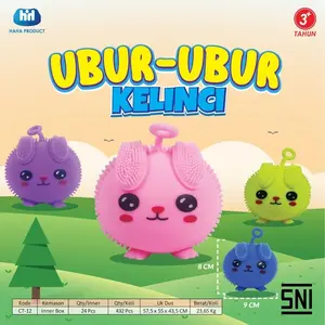 Mainan Anak Puffer Ball / Mainan Yoyo Ubur ubur Kelinci Karet Lampu Katakter / Mainan Anak Viral