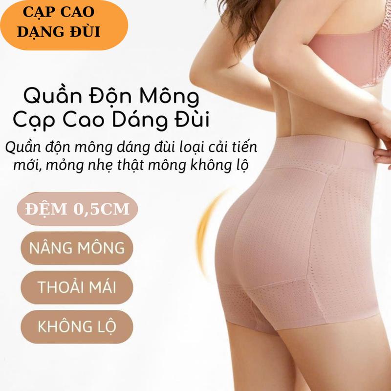 Quần lót nữ nâng độn vòng 3 đệm mỏng 0,5cm nâng đỡ tự nhiên ,quần cải tiến dạng đùi mỏng nhẹ chân thật không lộ viền