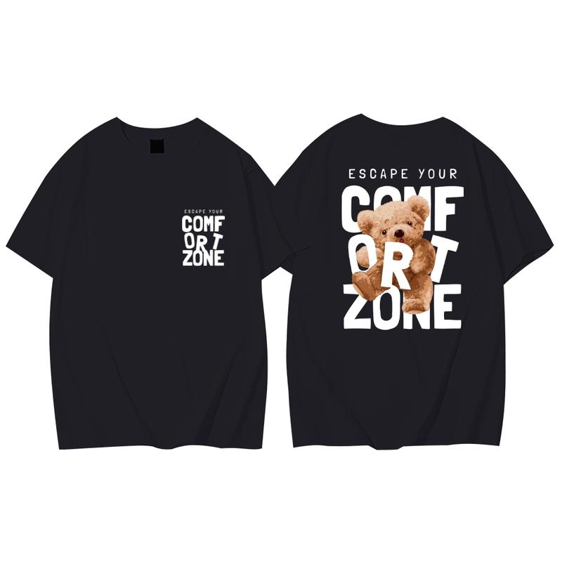 Kaos Oversize Wanita Bear ComfortZone Distro Katun Sablon DTP M/L/XL - Cewek, Lembut, Polos, Pendek, Panjang, Baju, Tshirt, Atasan, Combed, Soft 3