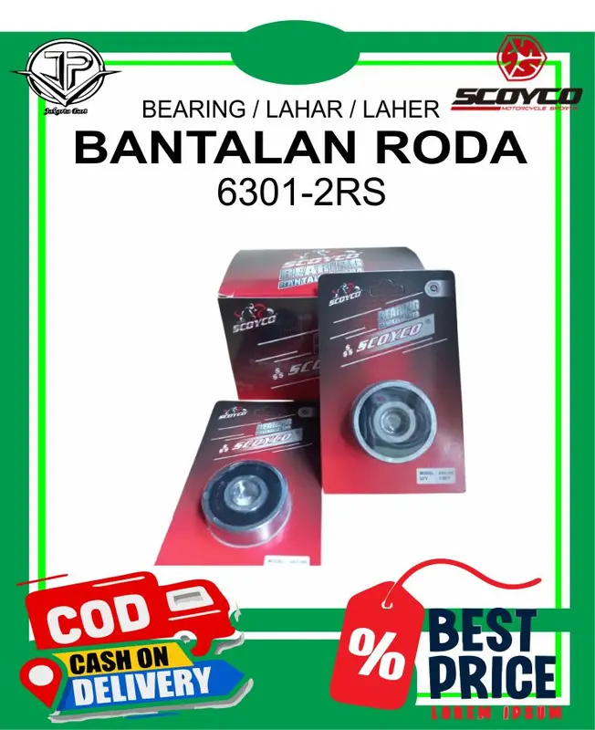 BEARING SCOYCO 6301-2RS BEARING / LAHAR / LAHER / BANTALAN RODA BARANG BARU SPAREPART MOTOR MOTORCYCLE Foto Asli 1