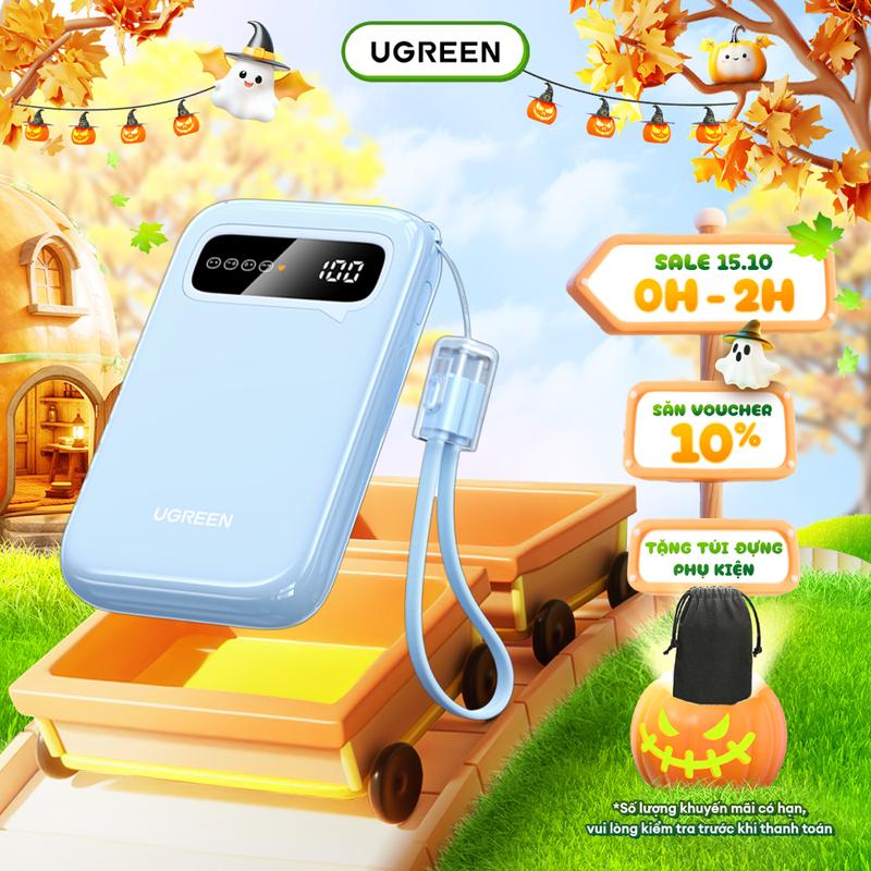 Pin sạc dự phòng 10000mAh Ugreen | Sạc nhanh PD 20W | Kèm cáp sạc USB-C | Bảo hành 18 tháng 1 đổi 1 45423 KOL