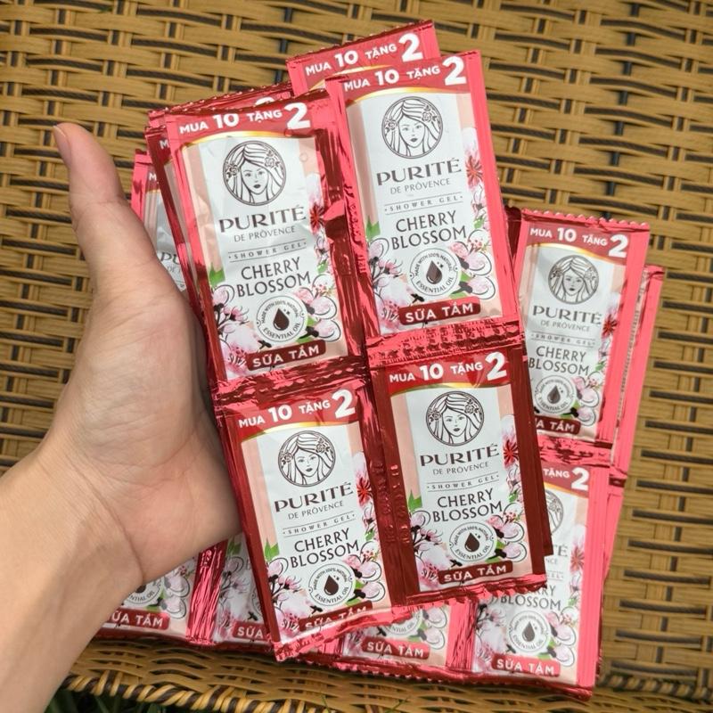 Combo 2 Dây Sữa Tắm Dưỡng Da Purite Hương Hoa Anh Đào 24 Gói