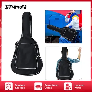 Strumora Tas Gitar Tahan Air 38 Inci Ukuran Penuh Saku Resleting Tas Gig Gitar