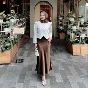 Lunar Mermaid Skirt Scuba Premium Rok Mermaid Basic Polos Maxi Siluet Ramping Feminin Nyaman untuk Daily Wear Kerja Kuliah atau Acara Semi-Formal