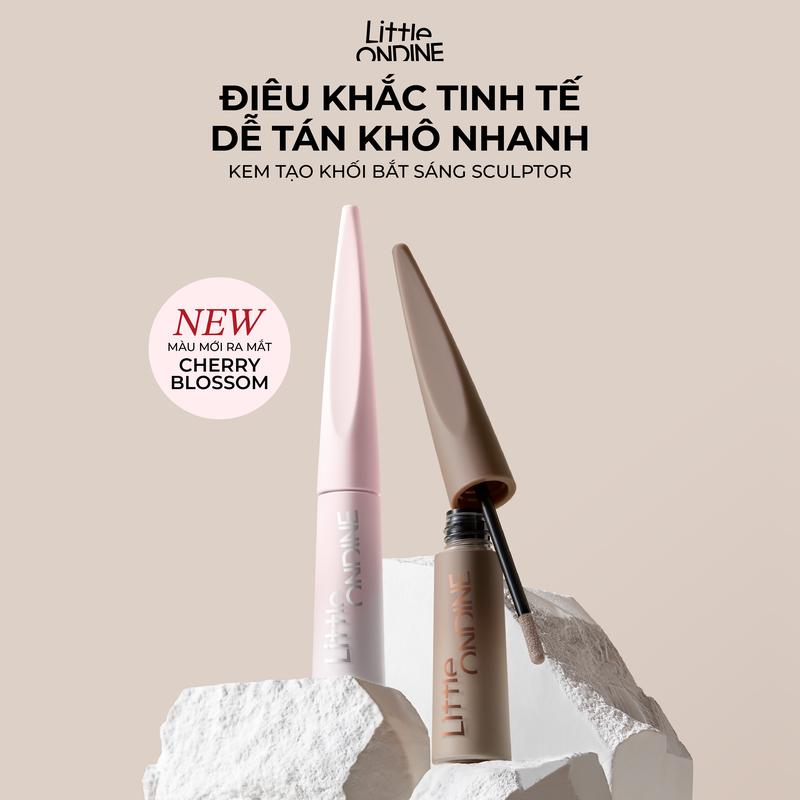 【KOL Kem Highlight dạng lỏng Little Ondine tạo khối bắt sáng má hồng