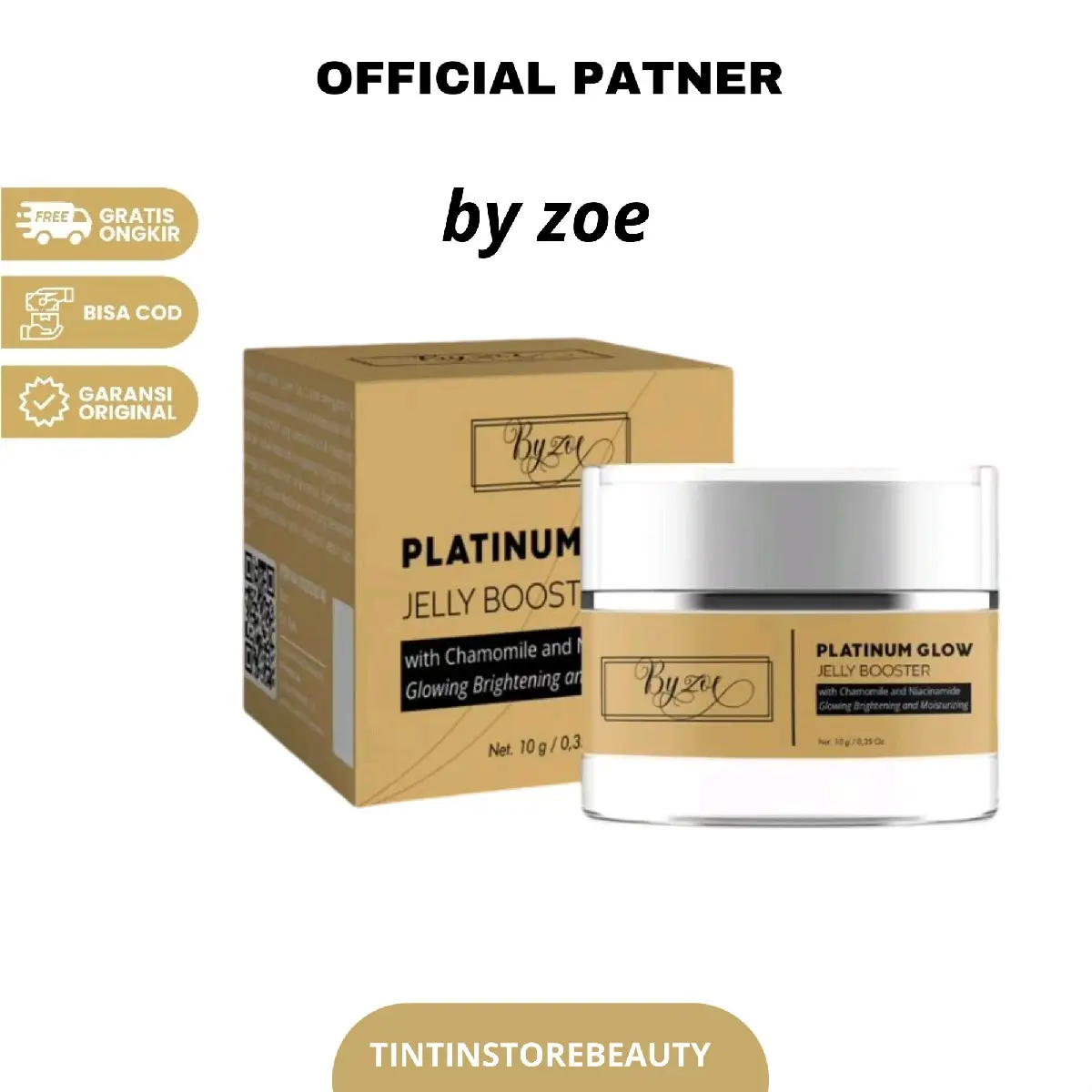 Promo ByZoe Platinum Glow Jelly Booster Mencerahkan  Wajah 10gram