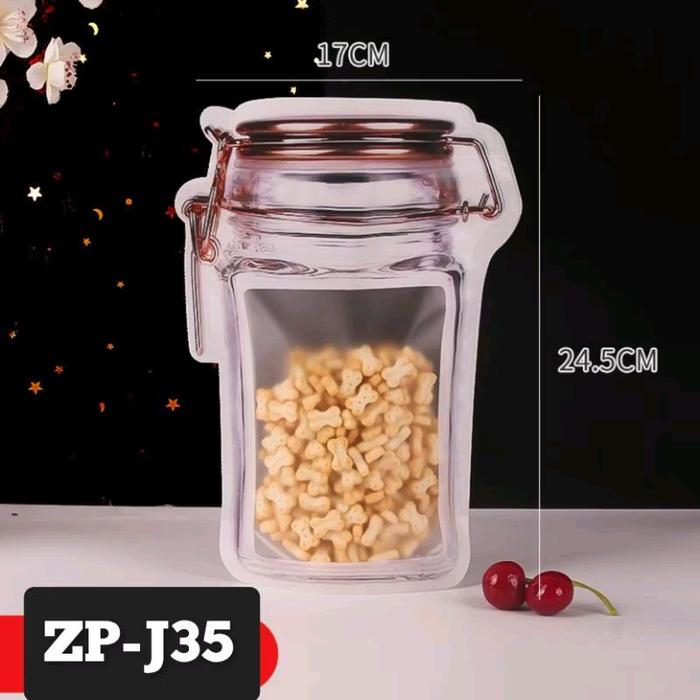 Gambar ZIPLOCK BAG 3D TOPLES JAR MEWAH ZIPPER COOKIES SNACK KACANG LUCU - Zp-J35 dari nanabakehouse Kota Administrasi Jakarta Utara 5 Tokopedia